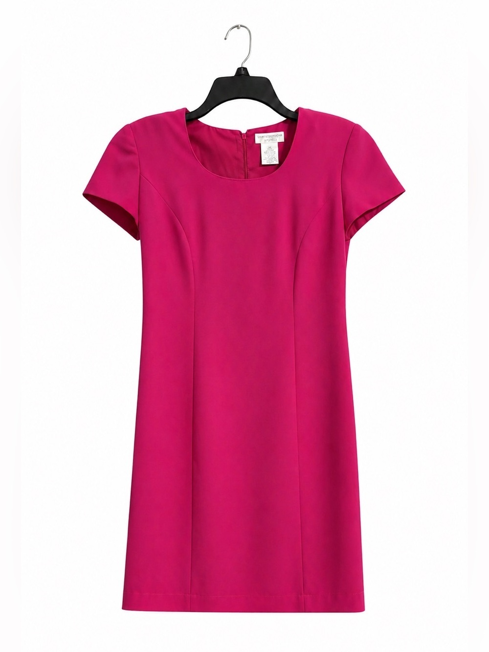 Worthington Petite Sheath Dress Women’s Petite Fuchsia Career Short Sleeve